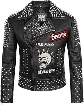 希少 MAD PUNK 髑髏 スカル プリント ライダースジャケット 黒 M Men's Skull Printed Brando Rockstar Studded Leather Jacket